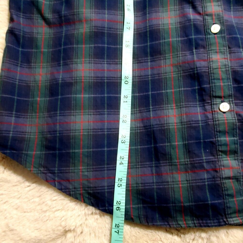 Untuckit Plaided Cottagecore Peasant/Puff Sleeves Collarless Lightweight Size 14 - Picture 5 of 7